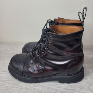 Burgundy John Fluevog Derby Swirl Boot